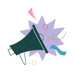 megaphone announcement with confetti 1